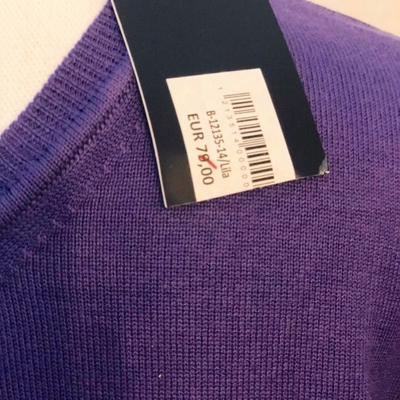 Men's Sweater DENIM CULTURE Sweater Cotton Sweater Purple Cardigan V Neck Shirt - Picture 6 of 6